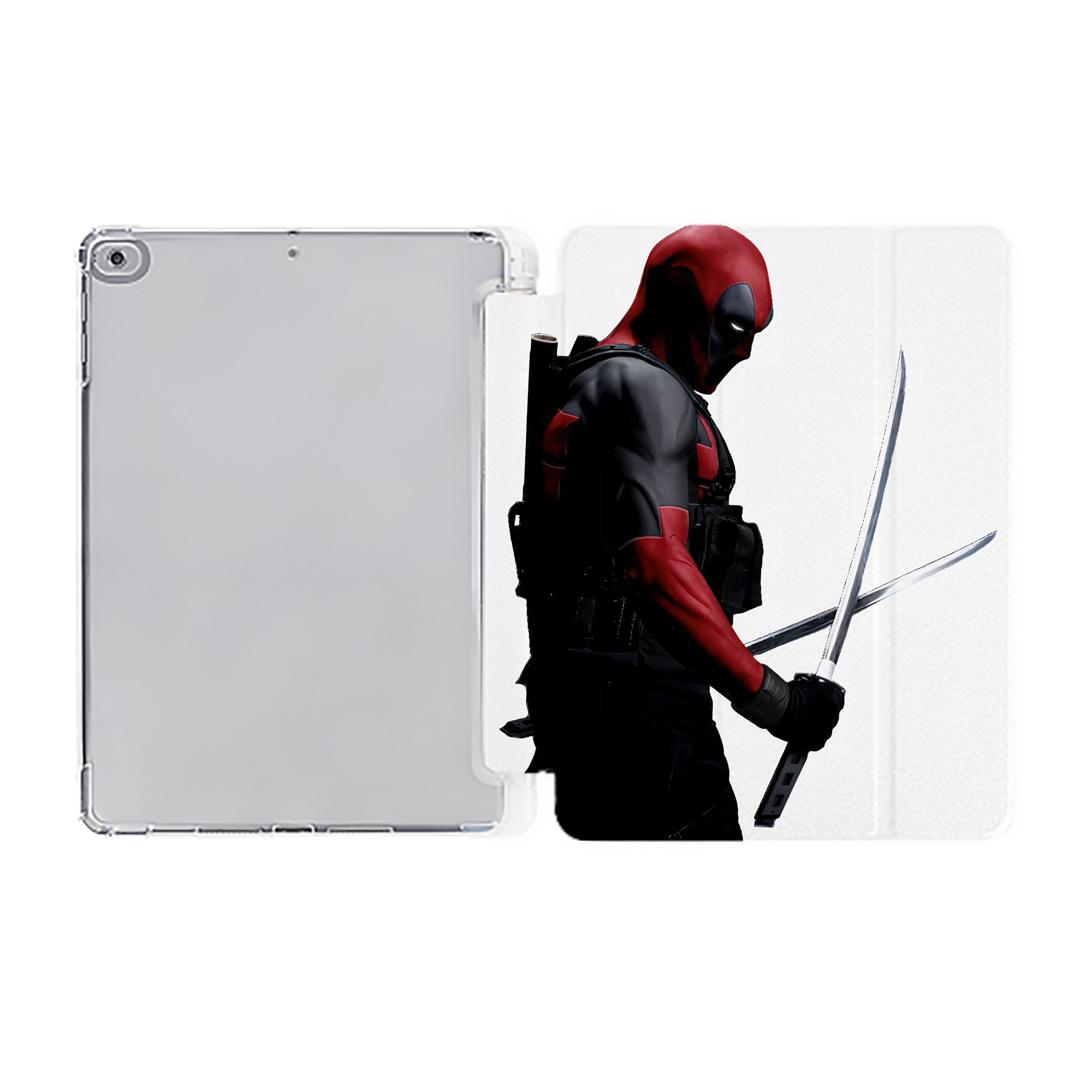 （画像用） Deadpool デッドプール IPad ケース ペン収納付き 三つ折りスタンド PUレザー×シリコン 対応機種9.5/10.5/10.9インチ
